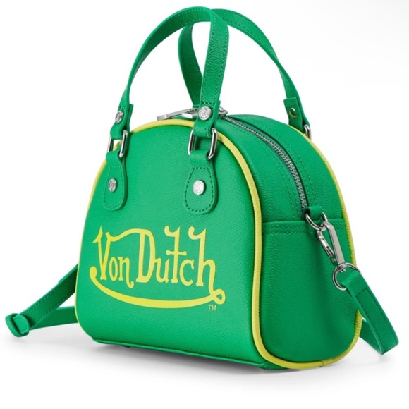 Von Dutch Green and Yellow Satchel/ Bowling Bag - Picture 4 of 8